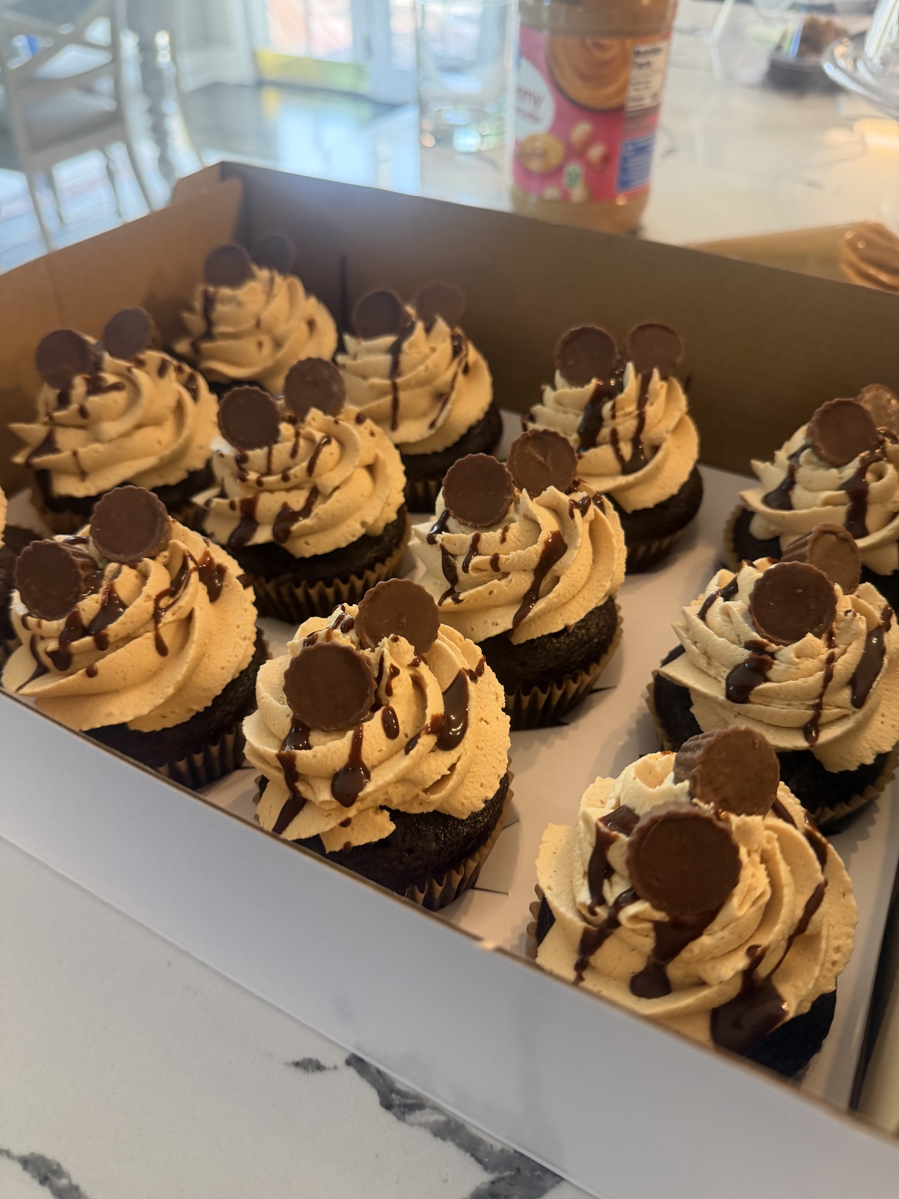 Reese’s chocolate peanut butter cupcakes